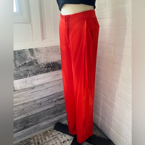 ZARA silky high waisted wide leg pants - Picture 8 of 13